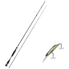 Aomax Neo Black旋轉式擬餌竿 S-662ML+Damiki So Kill 55硬餌擬餌 311H NATURAL LIST, 1套