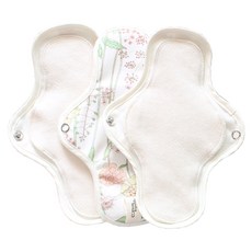 COtton REPUBLIC 罌粟花圖案蝶翼雙層布衛生棉, 中型, 3片, 1組