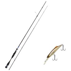 Aomax Neo Black旋轉式擬餌竿 S-662ML+Damiki So Kill 55硬餌擬餌 312H PURE PINK, 1套