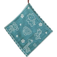 라페조 주방 고리 핸드타올 애니멀즈, 청록, 1개