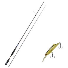 Aomax Neo Black旋轉式擬餌竿 S-702ML+Damiki So Kill 55硬餌擬餌 314H YELLOW AYU, 1套