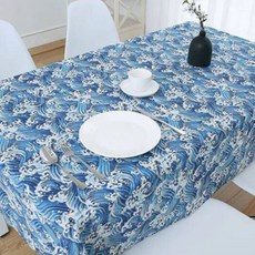 비케이 북유럽 정원 느낌 코튼 테이블 보, 4, 120 x 180 cm