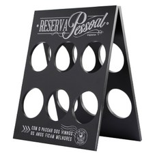 6格酒瓶收納架, 黑色的, 1個