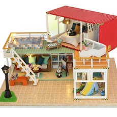 CuteRoom DIY 중대형 미니어쳐 하우스 만들기 컨테이너하우스, 레드, 1개