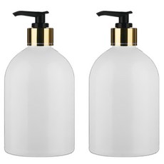 병도매닷컴 AB300 백색 디스펜서 검정 골드 마개 공병, 300ml, 2개