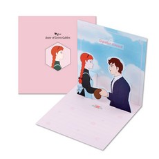 플라잉웨일즈 빨강머리앤 팝업카드, 핑크, 2개입
