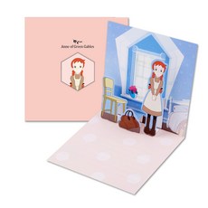플라잉웨일즈 빨강머리앤 팝업카드, 피치, 2개입