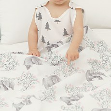 bebe chouette 孩童雙層紗布毯, Elephant Pink