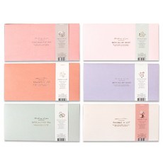 톡톡팬시 1000 파스텔 프리미엄 감사 봉투 2p 6종 세트, 혼합색상, 1세트