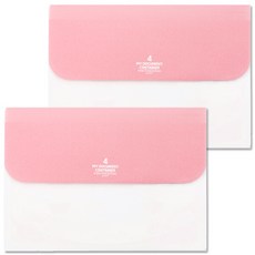 투영디자인 4포켓 슬라이딩 파일팩, 핑크, 2개입
