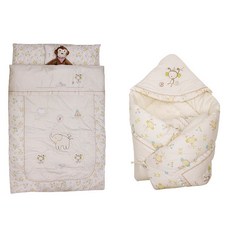 CONY BABY 新生兒舒適睡墊組+嬰兒親膚包巾, 象牙白