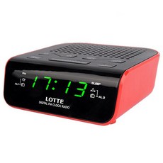 롯데 디지털 라디오 알람시계, LDC-073, 레드