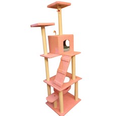 노랜드 양가죽 고양이 캣타워 BZ-26026, 핑크, 1개