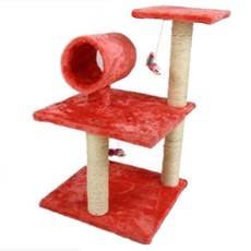 노랜드 고양이 캣타워 8017 길이 40cm x 너비 30cm x 높이 62cm, 레드, 1개