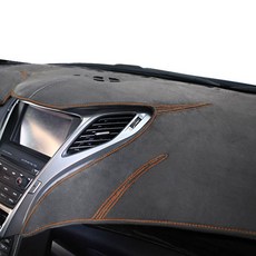 BORN TO ROAD 麂皮絨儀表板避光墊 灰色布料 橘色縫線, Genesis G80 2016年~(無HUD/有中央喇叭), 現代