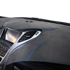 BORN TO ROAD 麂皮絨儀表板避光墊 灰色布料 藍色縫線, 現代, 捷尼賽思 G70 2018年~ (有HUD)