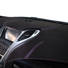 BORN TO ROAD Chamude 儀錶板避光墊 黑色布料 紫色縫線, 現代, Genesis G80 2016年~(無HUD/有中央喇叭)
