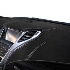 BORN TO ROAD Chamoix麂皮儀表板避光墊 黑色面料 白色車縫線, 現代, Genesis G80 2016年~ (無HUD/無中置喇叭)
