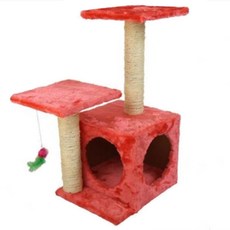 노랜드 고양이 캣타워 8016 길이 28cm x 너비 33cm x 높이 58cm, 레드, 1개