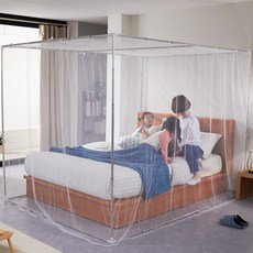 ALTTEURI 方形天篷蚊帳 + 不鏽鋼桿套組, 白色