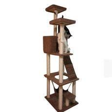 노랜드 양가죽 고양이 캣타워 BZ-26026, 브라운, 1개