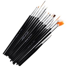 메이브라운 젤 네일 아트 네일 붓 아트 브러쉬 15종 세트 MBN032, 블랙, 1세트