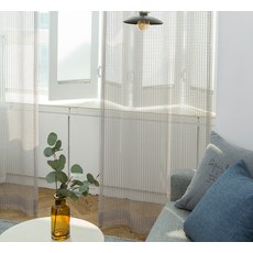 Casa L 裂紋素色內襯窗簾, 卡其棕色