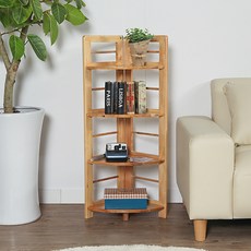 Tree 조립식 원목 모서리 선반 4단
