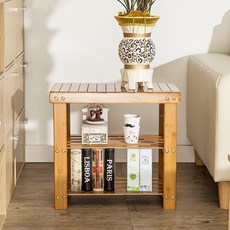 Tree 簡易木椅兩層置物架, 單色