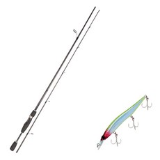 永奎產業 Blue Force Starzen 路亞釣竿 S66ML + Damiki Striker 120 硬餌路亞 273H TS CRYSTAL, 1套