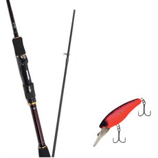 Won Da Besta Spinning擬餌釣竿 662ML+Damiki Sammy 70硬體擬餌 351D 日落, 1套