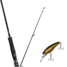 Won Da Avalon捲線式擬餌釣竿 602M+Damiki Sammy 70硬餌擬餌 236H BLACK GOLD HOLO, 1套