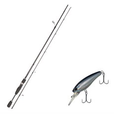 Youngkyu Industry BLUEFORCE STARZEN 路亞釣竿 S66ML + DAMIKI SAMMY 70 硬餌路亞 012H BLACK HOLO, 1套