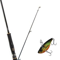 Won Da Avalon捲線器擬餌釣竿 662M+Damiki Bolt 55金屬亮片擬餌 15g 236H BLACK GOLD HOLO, 1套