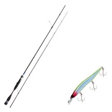 Aomax Neo Black旋轉式擬餌竿 S-662ML+Damiki Striker 120硬餌擬餌 273H TS CRYSTAL, 1套