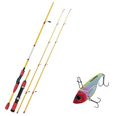 Apis Bass Game XT 多功能路亞釣竿套組 黃色 + Damiki Bolt 55 鐵板路亞 匙型路亞 15g 273H TS CRYSTAL, 1套