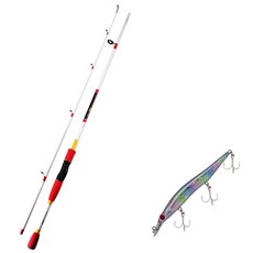 아피스 루어대 배스게임 XT 화이트 + 다미끼_하드베이트_스트라이커 120(276H RAINBOW HOLO), 1세트