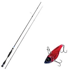 Aomax Neo Black旋轉型擬餌竿 S-662ML+Damiki Bolt 55金屬擬餌餌魚鉤 15g 243H RED GHOST, 1套