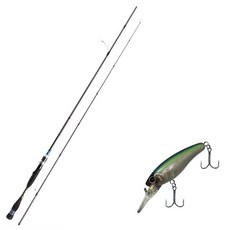 Aomax Neo Black旋轉式擬餌釣竿 S-702ML+Damiki Sammy 70硬體擬餌 311H NATURAL LIST, 1套