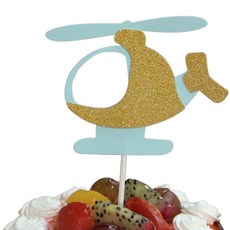 直升機造型蛋糕裝飾, 藍色, 2件