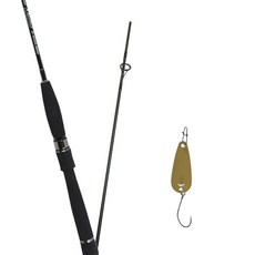 Won Da Marisol Spinning路亞釣竿 662L+Damiki Pika金屬亮片湯匙 B型 2.2g 025 MUD, 1套