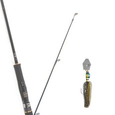 Won Da Avalon擬餌釣竿 662ML 旋轉式+Damiki Skirt Bait Tremble Jig 14.2g, 01 藍鰓