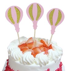 필립로지스틱 블룬데코 케이크토퍼 3p, 핑크, 2세트