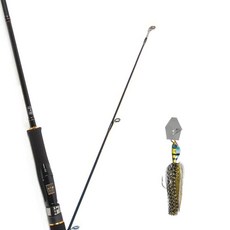 Won Da Avalon擬餌釣竿 702M Spinning+Damiki Skirt Bait Tremble Jig 14.2g, 01 藍鰓