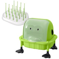 BONOHOUSE 企鵝造型收納盒+奶瓶晾乾架 綠色