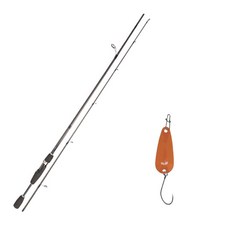 Youngkwu產業Blue Force Starzen擬餌竿 S63L+Damiki Pika金屬亮片湯匙 B型 2.2g 030 PUMPKIN, 1套