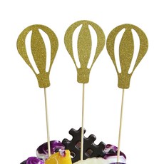 蛋糕裝飾品 3入, 黃金, 2套