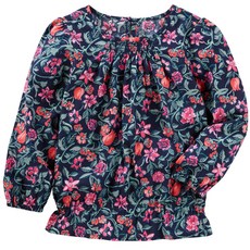 오시코시비고시 여아용 프론트 스모크 밴딩 탑 블라우스