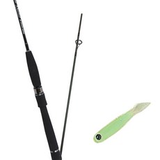 Won Da Marisol Spinning擬餌釣竿 662L+Damiki Bing軟擬餌 1.5吋 219 GREEN, 1套