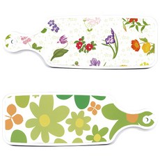 Roem Design 上菜砧板 2入 floral 連翹花板套組, floral 連翹花板, 花卉山茶花板, 1套